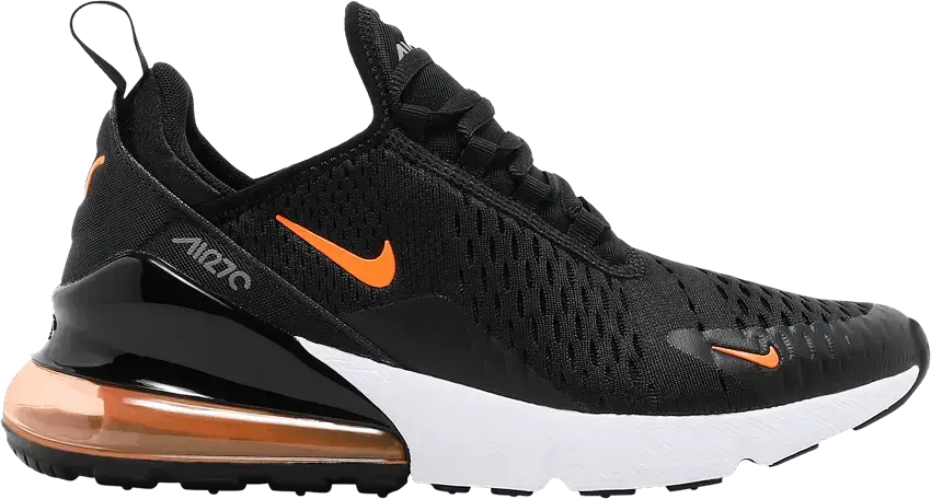  Nike Air Max 270 Black Total Orange (GS)