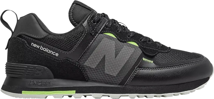  New Balance 574 &#039;Black Bleached Lime Glow&#039;