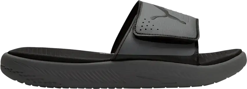  Puma Softride Slide &#039;Black Steel Grey&#039;