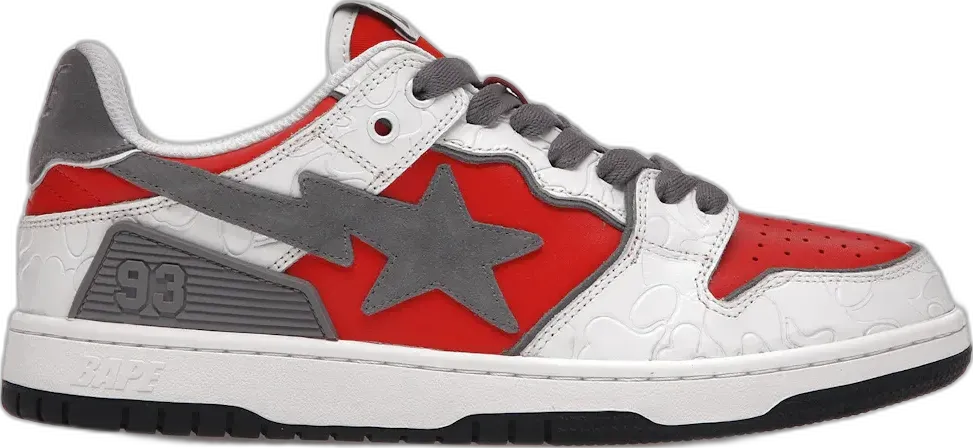  A Bathing Ape Bape SK8 Sta White Red