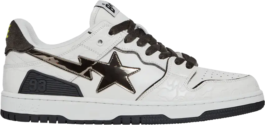  Bape Sk8 Sta &#039;White Metallic Silver&#039;