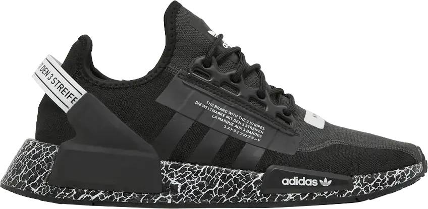  Adidas adidas NMD R1 V2 Crackled Black Carbon