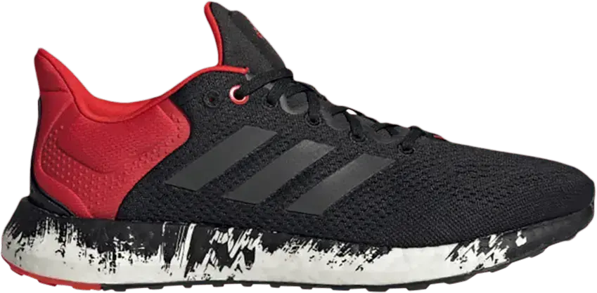  Adidas PureBoost 21 &#039;Black Vivid Red&#039;