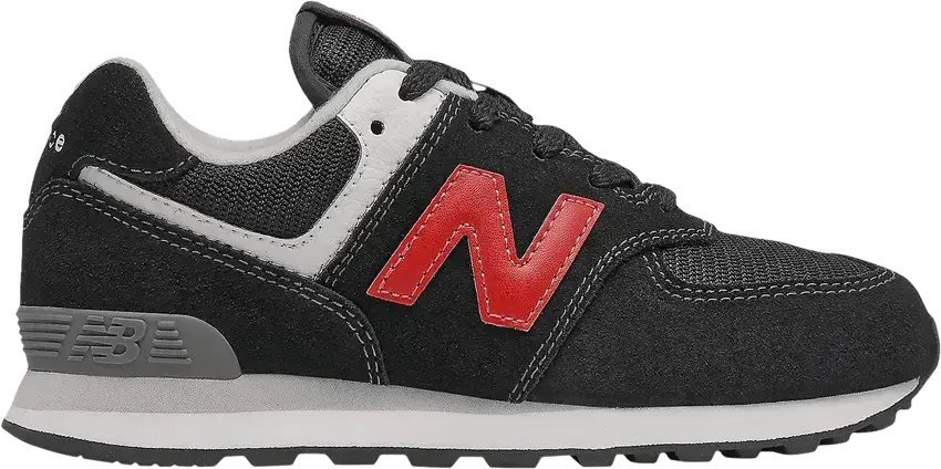  New Balance 574 Little Kid Wide &#039;Black Team Red&#039;