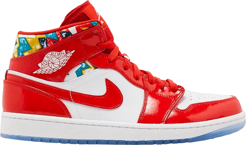  Jordan 1 Mid Barcelona Sweater Red Patent