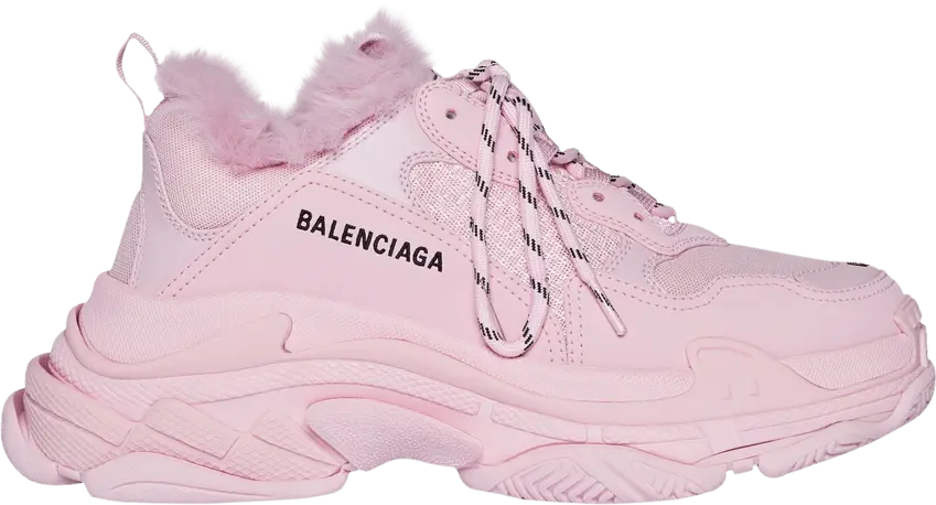  Balenciaga Wmns Triple S Sneaker &#039;Fake Fur - Pink&#039;