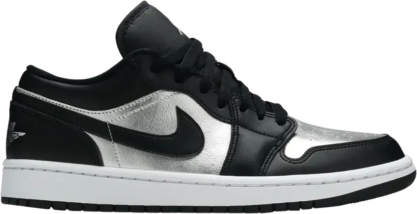  Jordan 1 Low SE Black Metallic Silver (Women&#039;s)