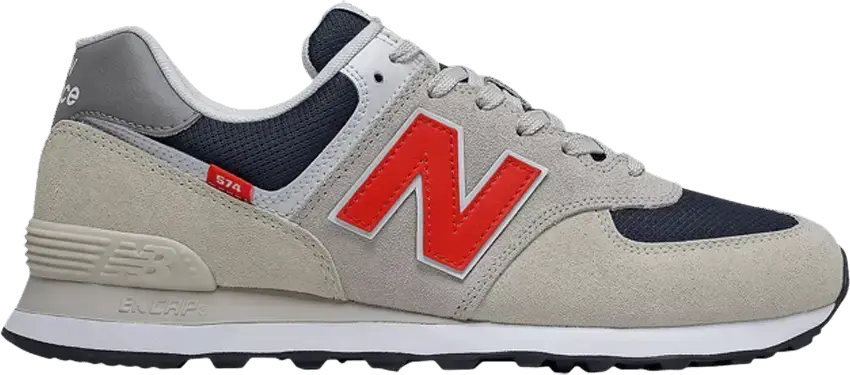  New Balance 574 4E Wide &#039;Moonbeam Velocity Red&#039;