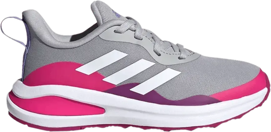  Adidas FortaRun Lace J &#039;Grey Shock Pink&#039;