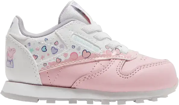  Reebok Peppa Pig x Classic Leather Toddler &#039;Bubbles and Hearts&#039;