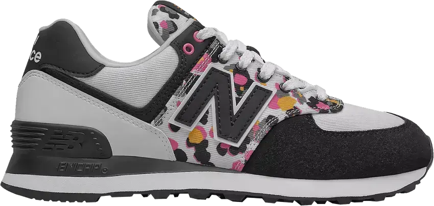  New Balance 574 White Black Camo (Women&#039;s)