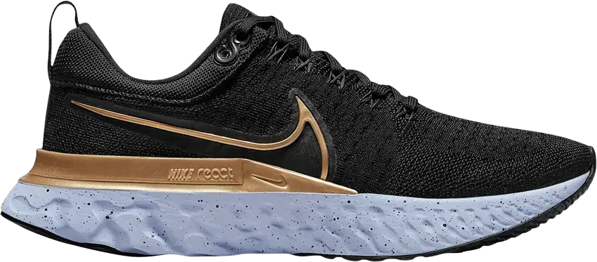  Nike React Infinity Run Flyknit 2 Black Metallic Gold (Women&#039;s)