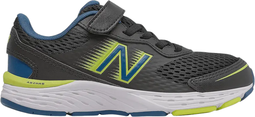  New Balance 680v6 Bungee Big Kid &#039;Black Oxygen Blue Yellow&#039;