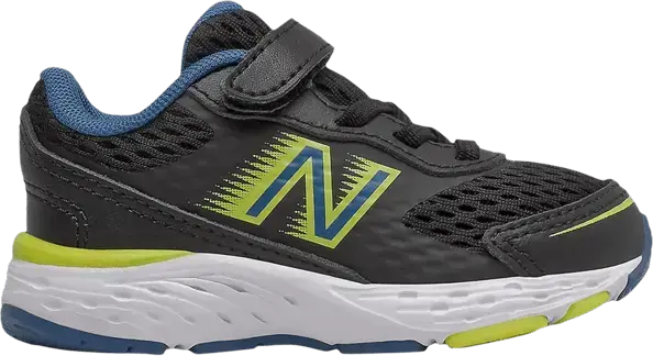  New Balance 680v6 Bungee Toddler X-Wide &#039;Black Oxygen Blue Yellow&#039;