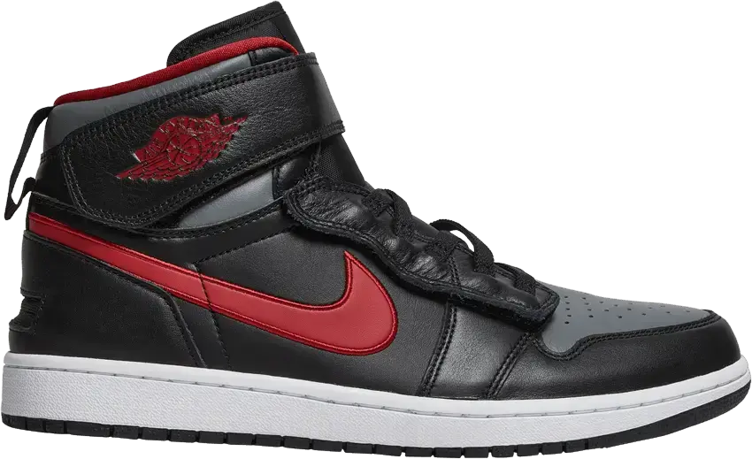  Jordan 1 High FlyEase Black Gym Red Smoke Grey