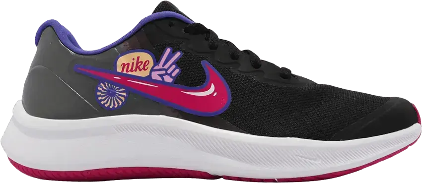  Nike Star Runner GS &#039;Black Pink Rise&#039;
