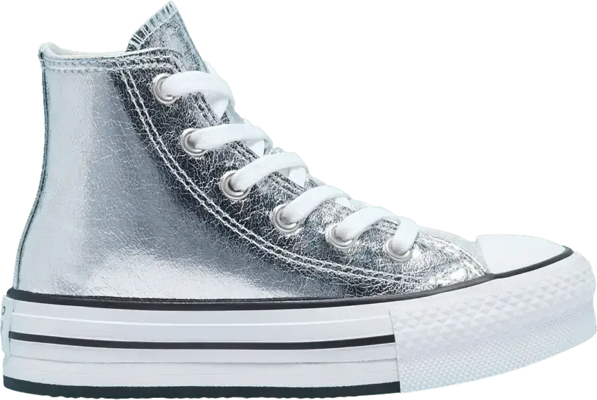  Converse Chuck Taylor All Star Platform High GS &#039;Digital Powder - Silver&#039;