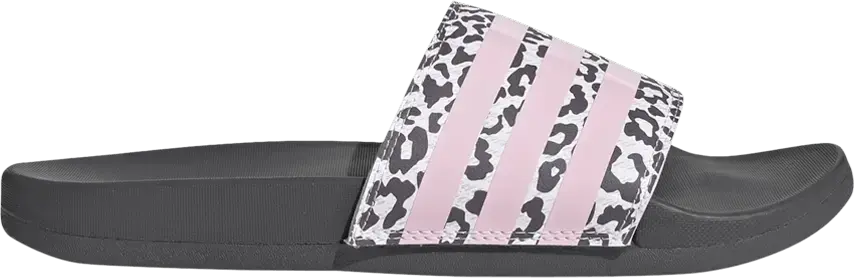  Adidas Wmns Adilette Comfort Slide &#039;Clear Pink Leopard&#039;