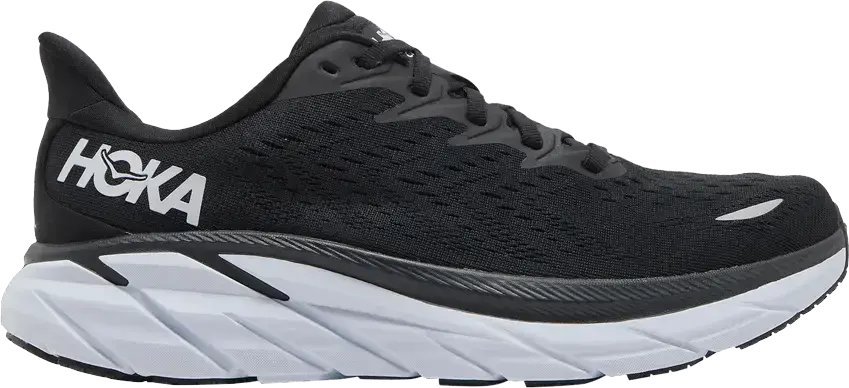  Hoka One One Clifton 8 Black White (Women&#039;s)