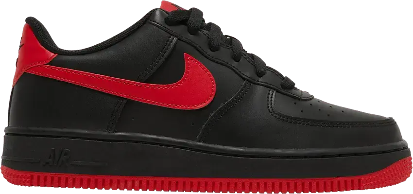  Nike Air Force 1 Low &#039;07 Black University Red (GS)