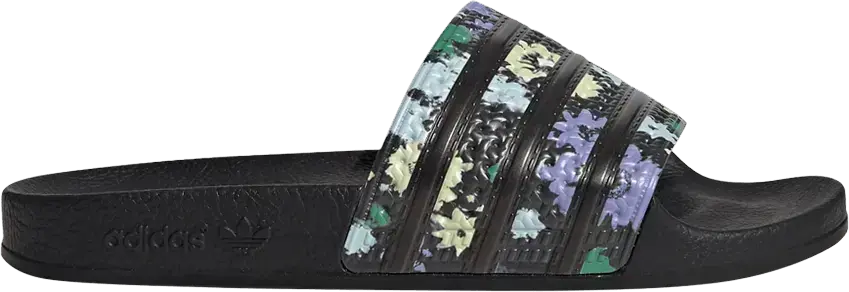  Adidas Wmns Adilette Slide &#039;Black Floral&#039;