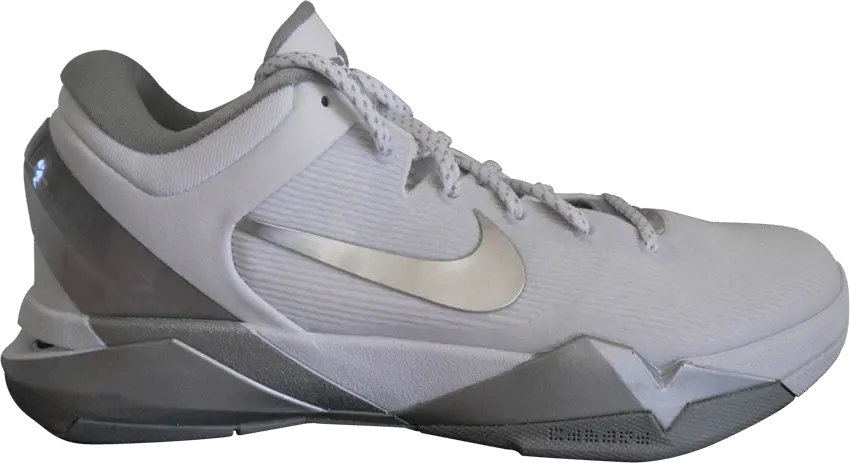  Nike Zoom Kobe 7 System TB &#039;White Metallic Silver&#039;