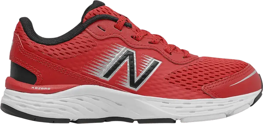  New Balance 680v6 Big Kid Wide &#039;Team Red Black&#039;