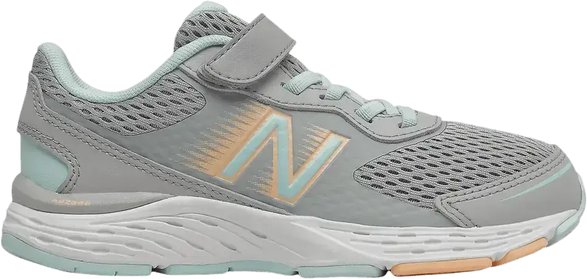  New Balance 680v6 Bungee Big Kid X-Wide &#039;Rain Cloud Pale Blue Chill&#039;