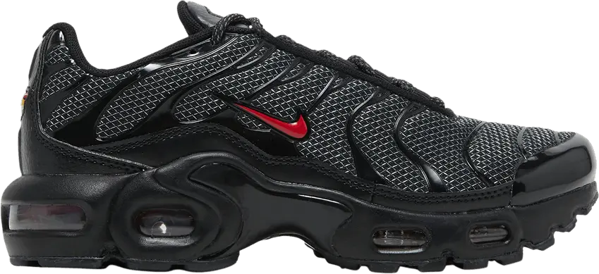  Nike Air Max Plus Black University Red Reflective Silver (GS)