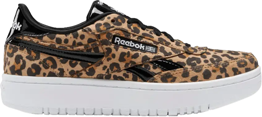  Reebok Club C Double Big Kid &#039;Leopard&#039;