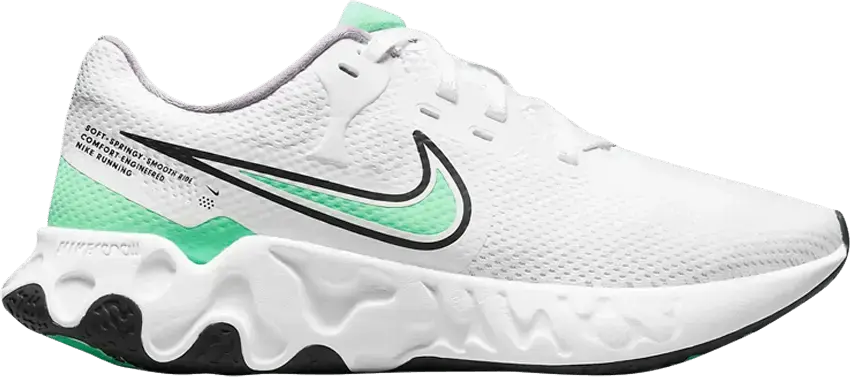  Nike Renew Ride 2 White Green Glow (Women&#039;s)
