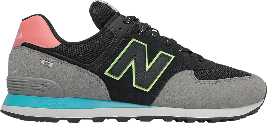  New Balance 574 2E Wide &#039;Black Paradise Pink&#039;