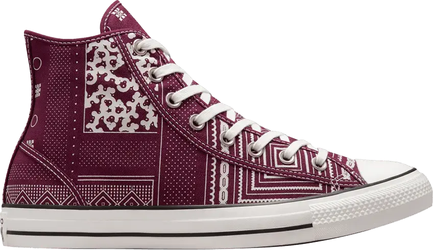  Converse Chuck Taylor All Star High &#039;Geometric Patchwork - Deep Bordeaux&#039;