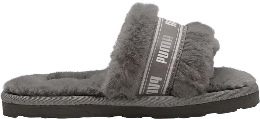  Puma Fluff Slide Little Kid &#039;Charcoal Grey&#039;