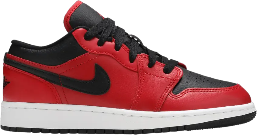  Jordan 1 Low Gym Red Black Pebbled (GS)