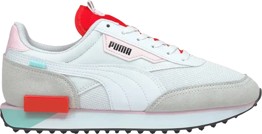  Puma Future Rider Neon Play White Poppy Red
