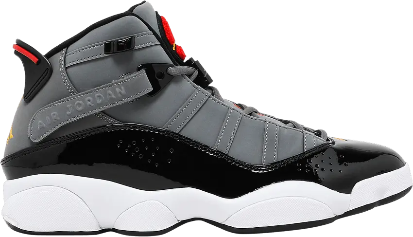  Jordan 6 Rings Smoke Grey Black Red Gold