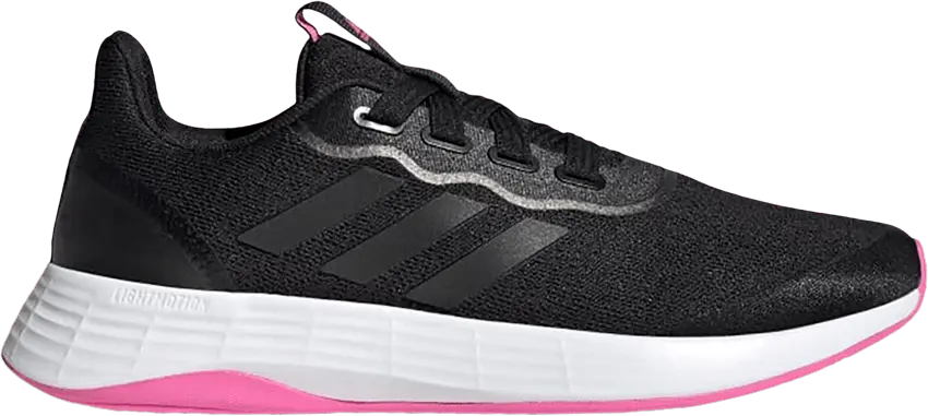  Adidas adidas QT Racer Sport Black Screaming Pink (Women&#039;s)