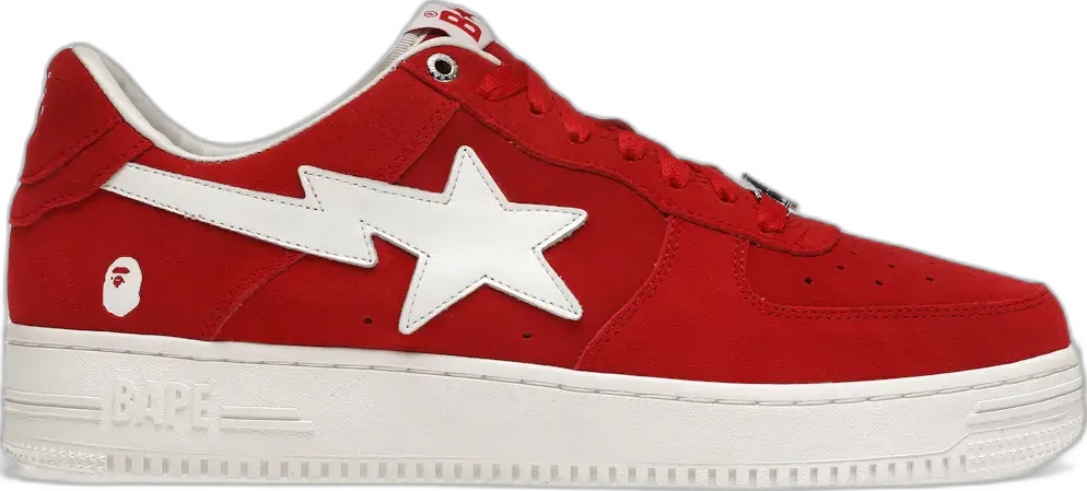  A Bathing Ape Bape Sta Low Red Suede