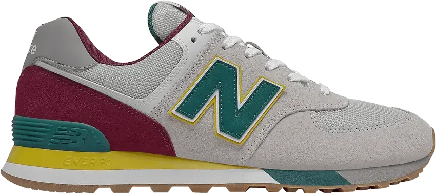  New Balance 574 2E Wide &#039;Grey Burgundy&#039;