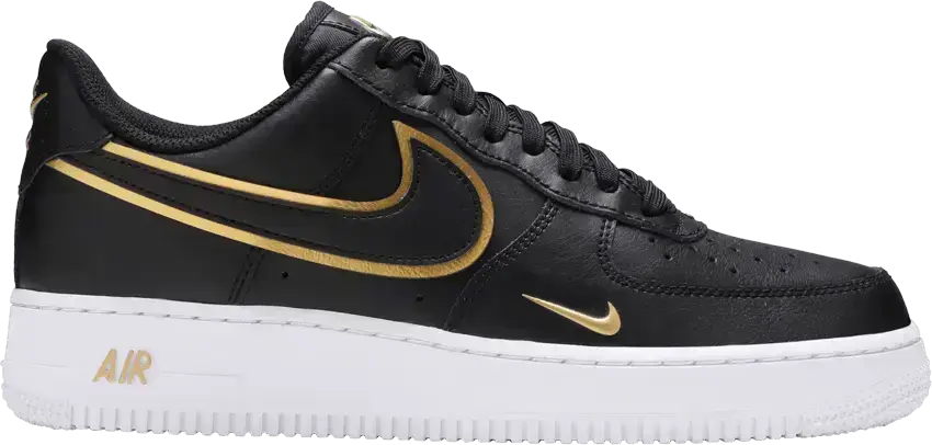  Nike Air Force 1 Low &#039;07 Black Metalic Gold
