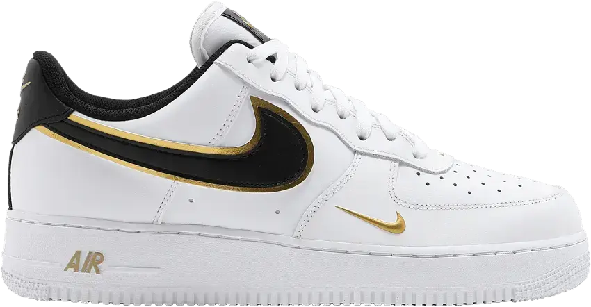  Nike Air Force 1 Low &#039;07 LV8 Double Swoosh White Metallic Gold
