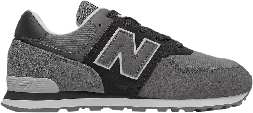  New Balance 574 Big Kid Wide &#039;Black Castlerock&#039;