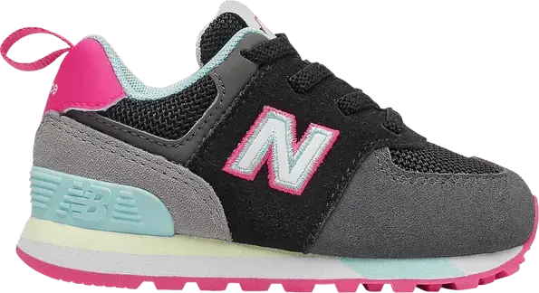  New Balance 574 Toddler Wide &#039;Black Pink Glow&#039;