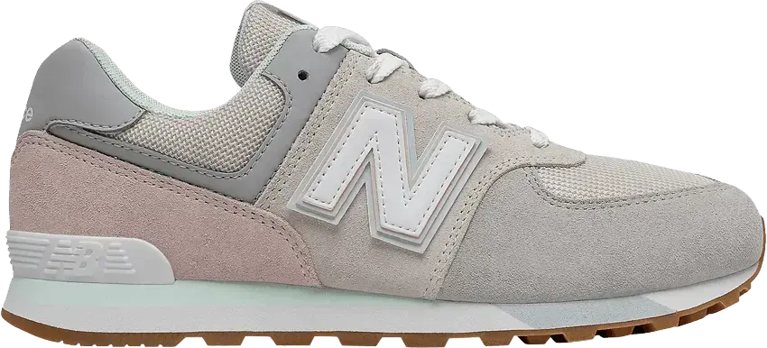  New Balance 574 Big Kid Wide &#039;Rain Cloud Oyster Pink&#039;