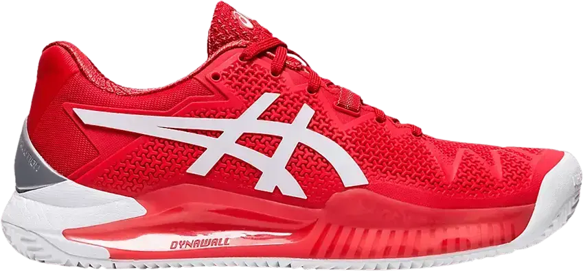  Asics Wmns Gel Resolution 8 Clay &#039;Fiery Red White&#039;