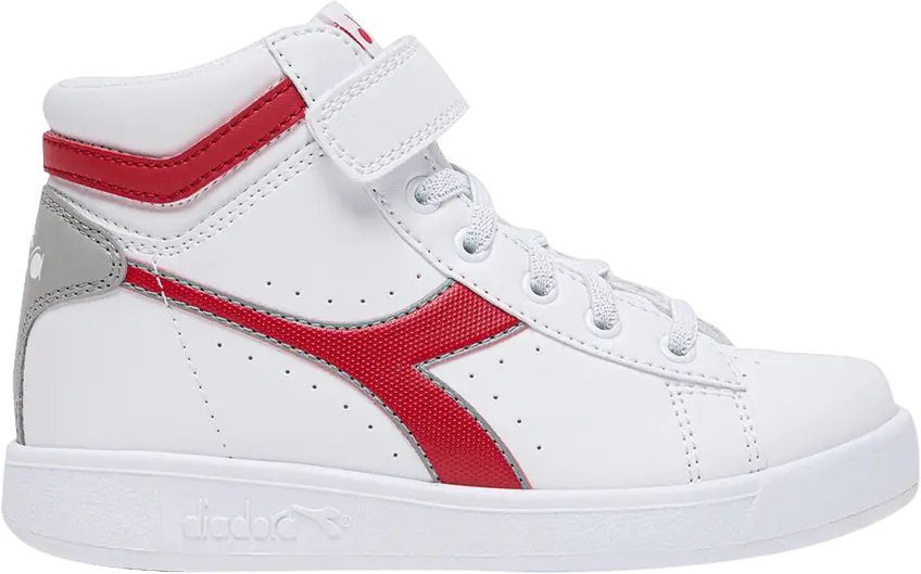  Diadora Game P High Little Kid &#039;White Tango Red&#039;