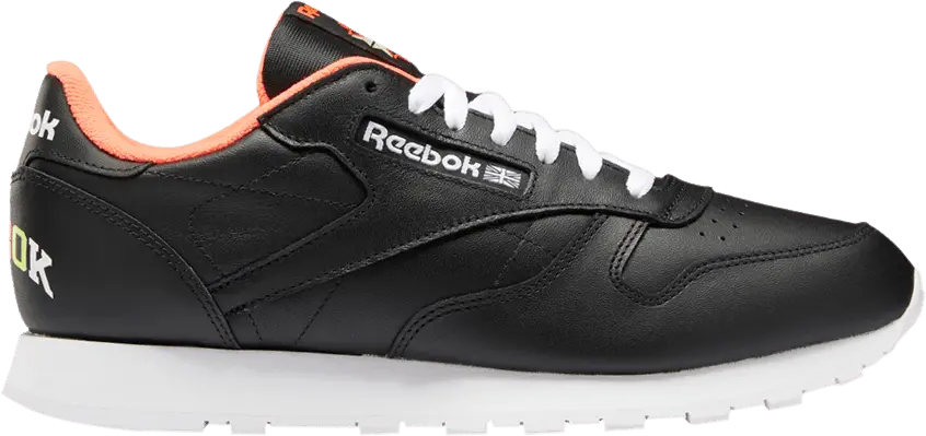  Reebok Classic Leather Black Orange Flare