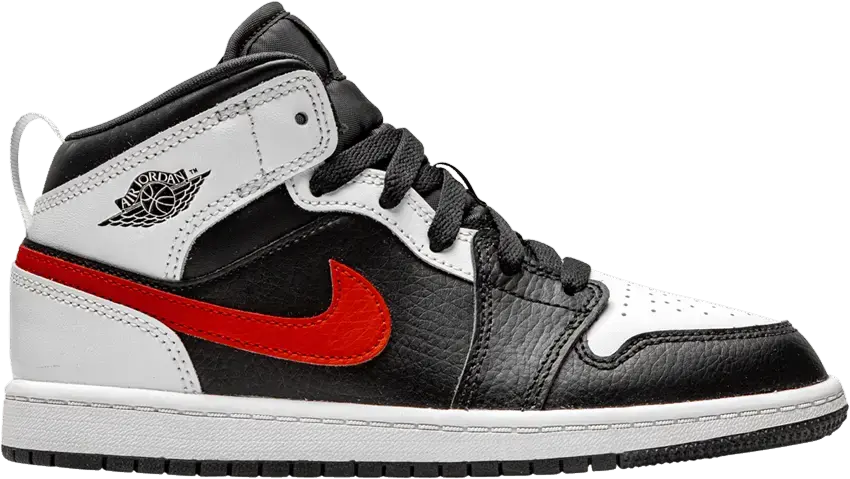  Jordan 1 Mid White Black Chile Red (PS)