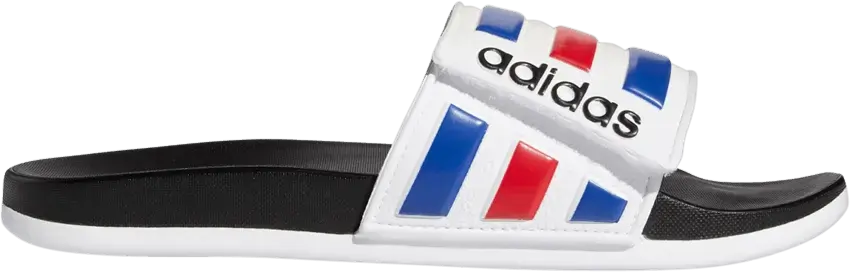  Adidas Adilette Comfort Adjustable Slide &#039;White Royal Scarlet&#039;